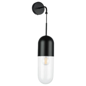 Бра RAMO 1х40W E27 ЧЕРНЫЙ МАТОВЫЙ/ПРОЗРАЧНЫЙ