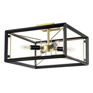 Люстра REGOLO 4х40W E14 ЧЕРНЫЙ МАТОВЫЙ/ЗОЛОТО