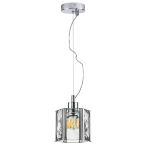 Люстра LIMPIO 1х40W E27 ХРОМ/ПРОЗРАЧНЫЙ