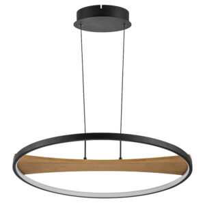 Люстра LODI LED 36W 2880LM ЧЕРНЫЙ/ДЕРЕВО 3000K