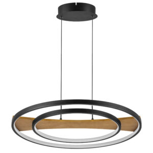 Люстра LODI LED 43W 3440LM ЧЕРНЫЙ/ДЕРЕВО 3000K