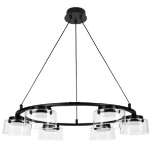 Люстра FICO II 6х12W GX53 ЧЕРНЫЙ/ПРОЗРАЧНЫЙ