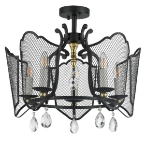 Люстра CASTELLO 5х40W E14 ЧЕРНЫЙ/ЗОЛОТО