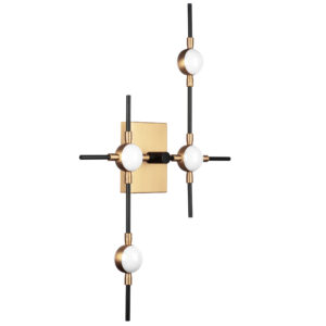 Бра BERGAMO LED 5Wх4 1600LM ЧЕРНЫЙ МАТОВЫЙ/ЗОЛОТО 4000K