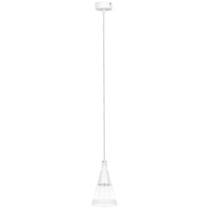 Люстра CONE 1х40W GU10 БЕЛЫЙ МАТОВ/ПРОЗРАЧНО-МАТОВЫЙ