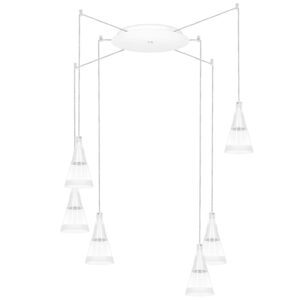 Люстра CONE 6х40W GU10 БЕЛЫЙ МАТОВ/ПРОЗРАЧНО-МАТОВЫЙ