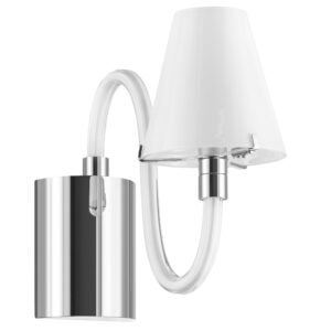 Бра BIANCO 1х40W G9 ХРОМ БЕЛ. стекло