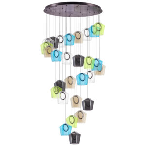 Люстра CARAMELLO LED 28х6W 2700LM КОФЕЙНЫЙ/МУЛЬТИКОЛОР 3000K