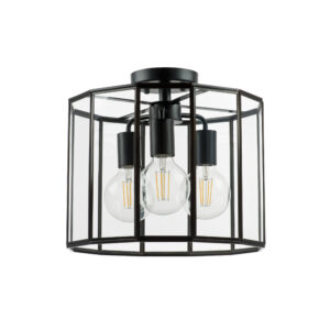 Люстра GENNI 3х40W E27 ЧЕРНЫЙ МАТОВЫЙ/ПРОЗРАЧНЫЙ