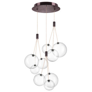 Люстра SFERETTA LED 9х1,35W 600LM КОФЕЙНЫЙ/ПРОЗРАЧНЫЙ 3000K