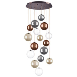Люстра SFERETTA LED 16х3W 2400LM КОФЕЙНЫЙ/МУЛЬТИКОЛОР 3000K
