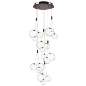 Люстра SFERETTA LED 18х1,35W 1200LM КОФЕЙНЫЙ/ПРОЗРАЧНЫЙ 3000K