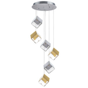 Люстра QUBICA 6х2W(led) G4 12V ЗОЛОТО/ХРОМ/ПРОЗРАЧНЫЙ