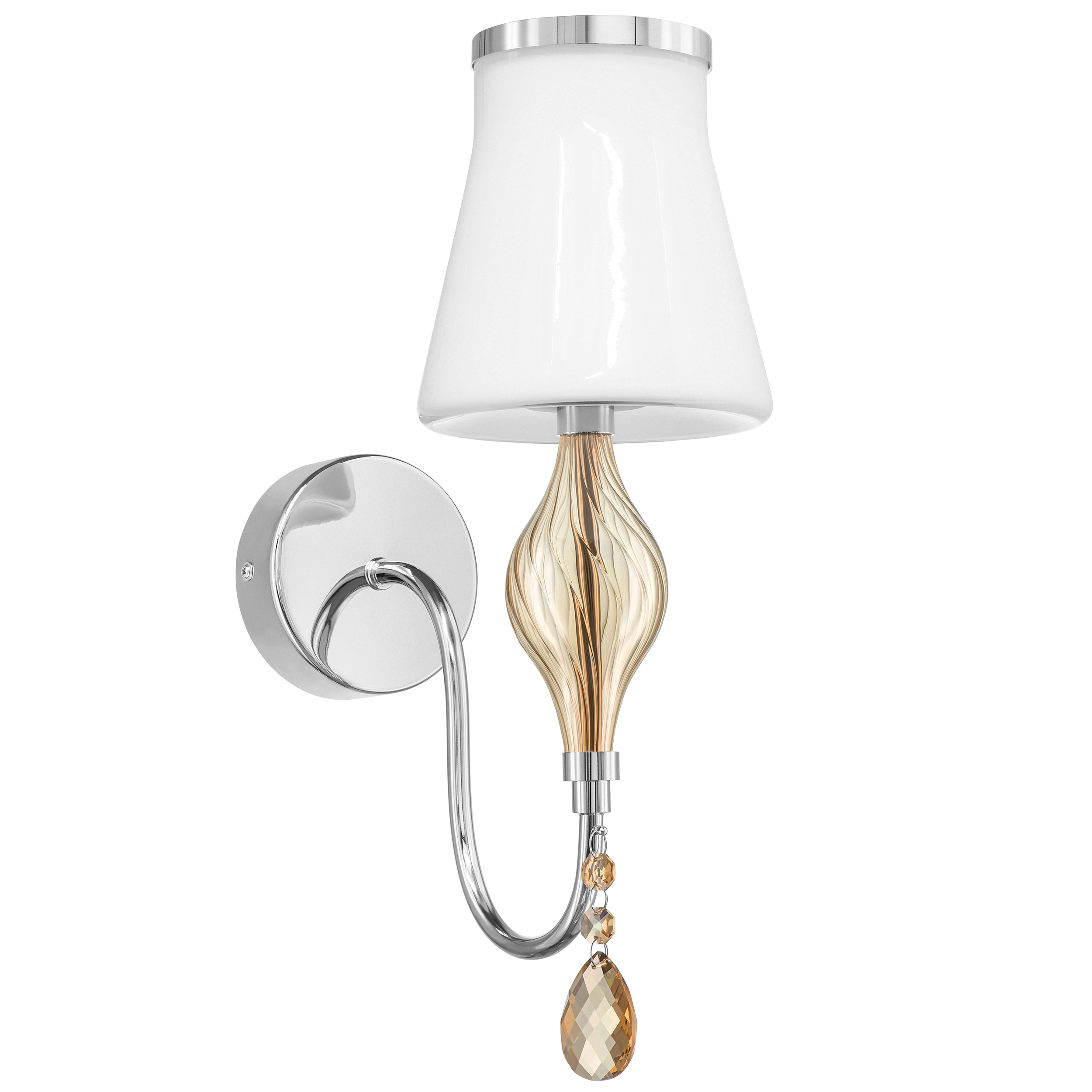 Бра ESCICA 1х40W E14 БЕЛЫЙ/КОНЬЯК/ХРОМ
