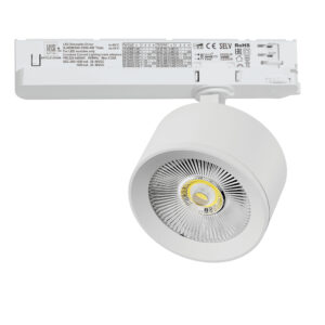 Светильник ALTA PRO для трековой системы Quattro с управлением TRIAC LED 15W 1700LM 36G БЕЛЫЙ 3000K с адаптером (215536 + 594056)