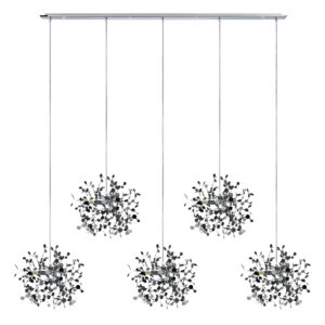 Подвес пятерной линейный EXTRA 5x3x5W(led) G9 (721134 - 5 + 572164 -1) ХРОМ