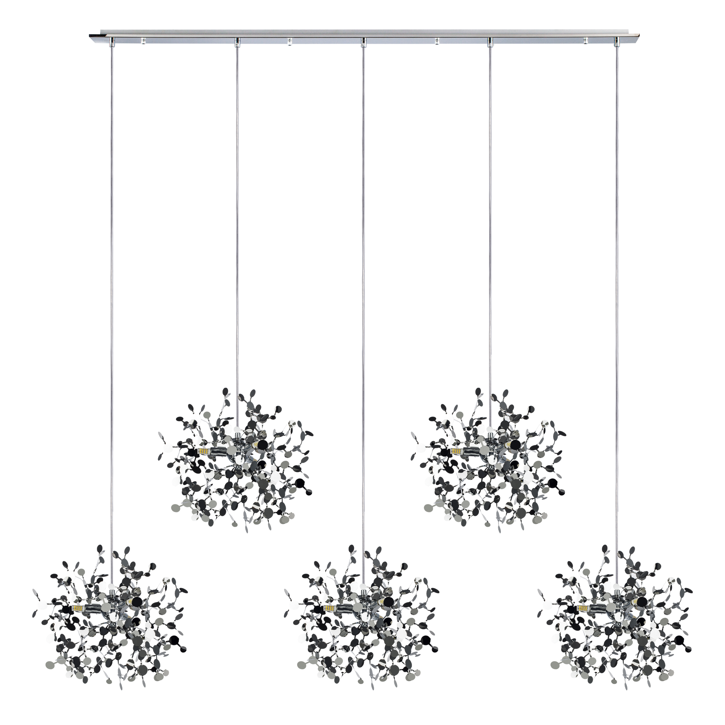 Подвес пятерной линейный EXTRA 5x3x5W(led) G9 (721134 – 5 + 572164 -1) ХРОМ