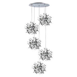 Подвес пятерной круглый EXTRA 5x3x5W(led) G9 (721134 - 5 + 572154 -1) ХРОМ