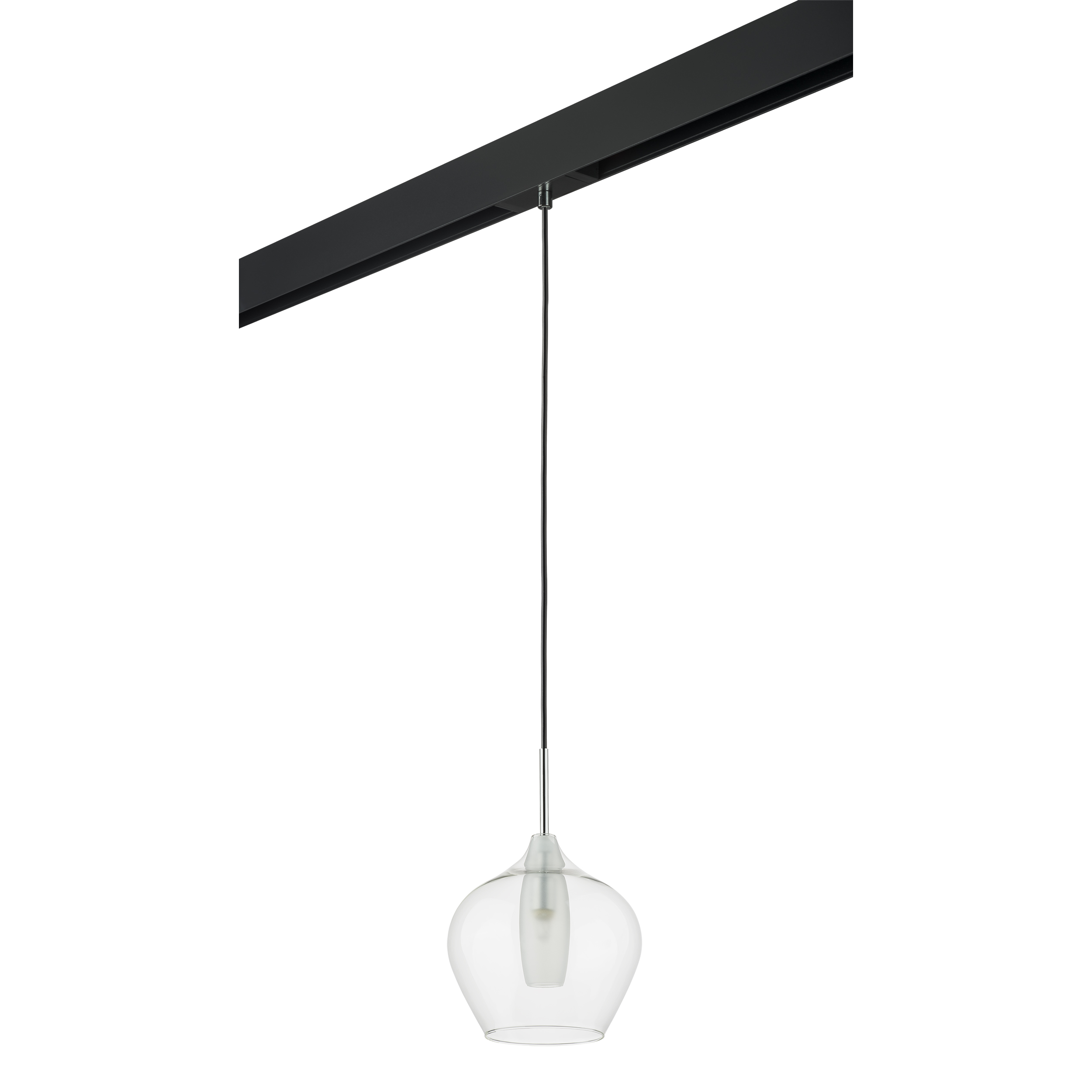 Светильник д/1-фазн трека PENTOLA 1х25W G9 ХРОМ/ПРОЗРАЧНЫЙ/ЧЕРНЫЙ (803041+595007)