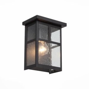 Светильник уличный настенный ST-Luce Темный кофе/Прозрачное кракелированное стекло E27