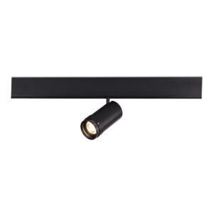 Магнитный трековый светильник ZOOM Черный LED 1*12W 3000K Lm Ra90 10-55° IP20 D50xH160