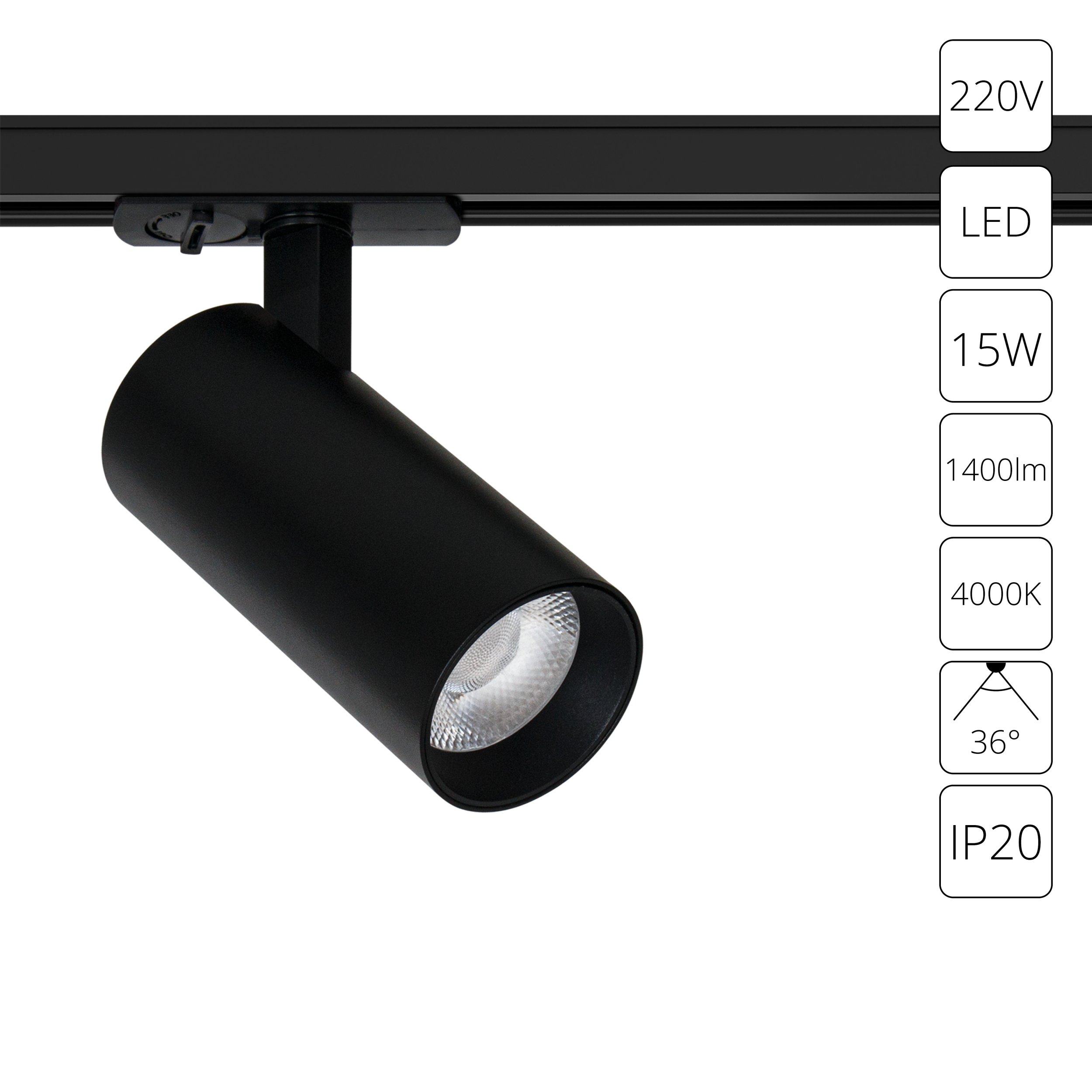 Трековый светильник Arte Lamp BENE A1946PL-1BK