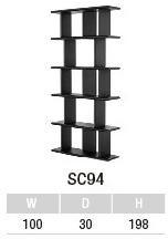 SC94 Декоративный открытый стеллаж Комбинация доски и дерева 100*30*198